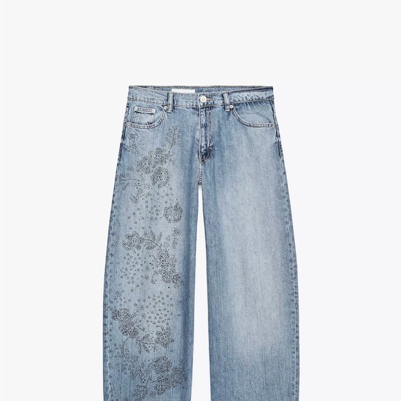 Zara Light Blue Floral Rhinestones - Picture 1 of 6